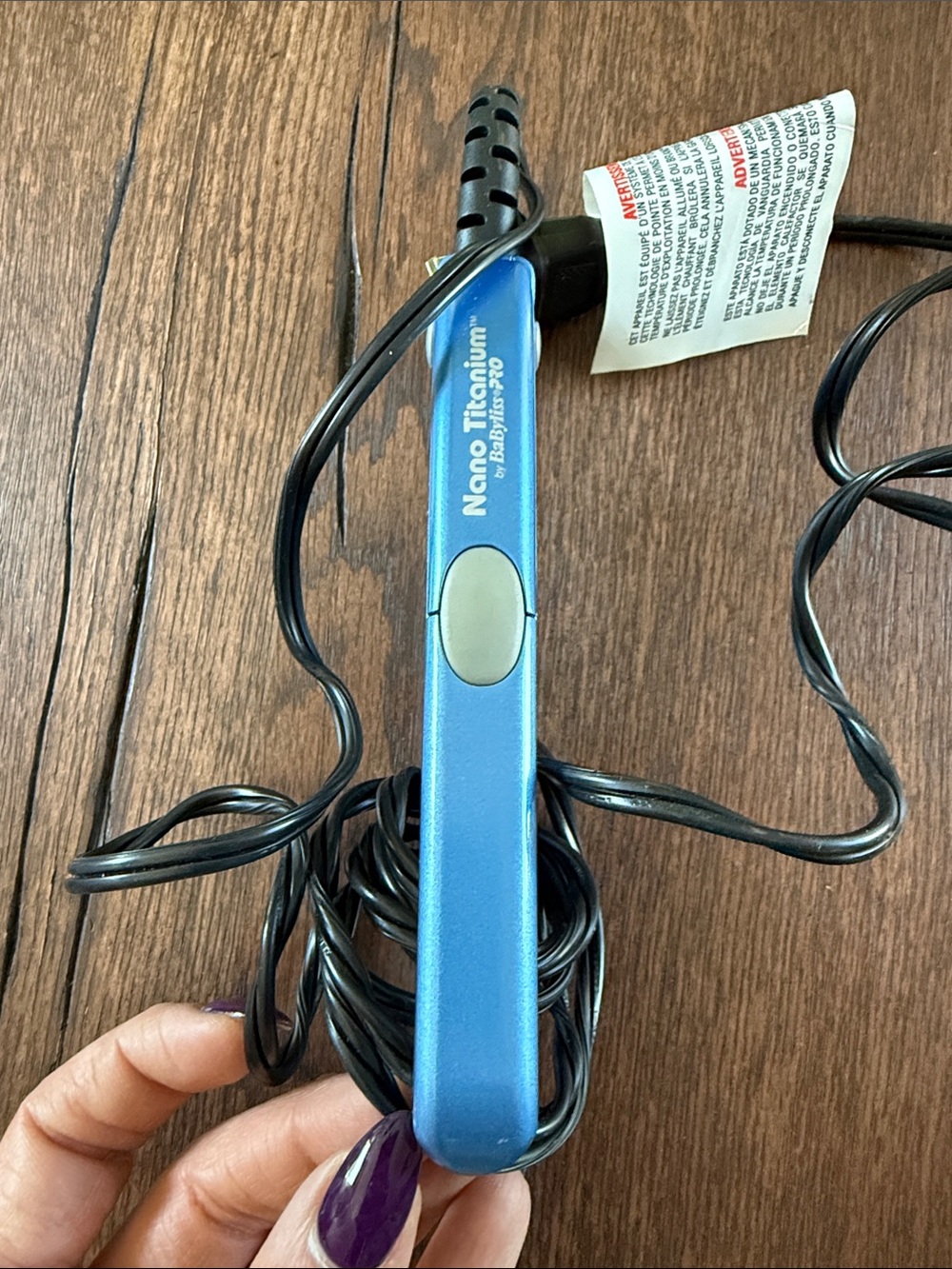 BaByliss Blue Nano Titanium Mini Flat Iron Travel Straightener